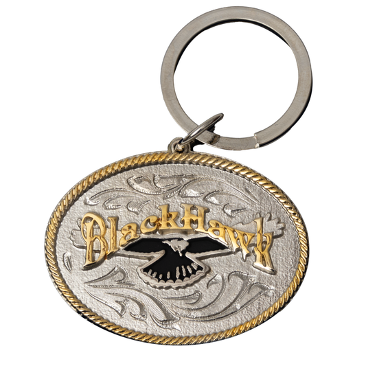 keychain-"blackhawk" with a hawk in center