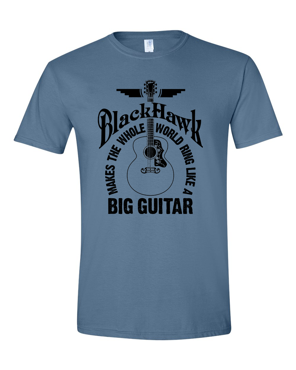 tee-blue-"makes the whole world ring like a big guitar" with guitar 